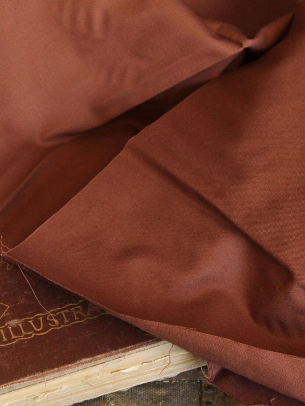 Vintage Fabric Fat Quarter, Brown Cotton Quilt Fabric Scrap, 18x22" - Picture 8 of 10